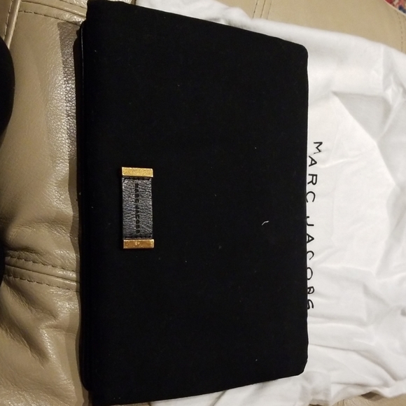 NEW Marc Jacobs black canvas leopard clutch - Picture 2 of 8